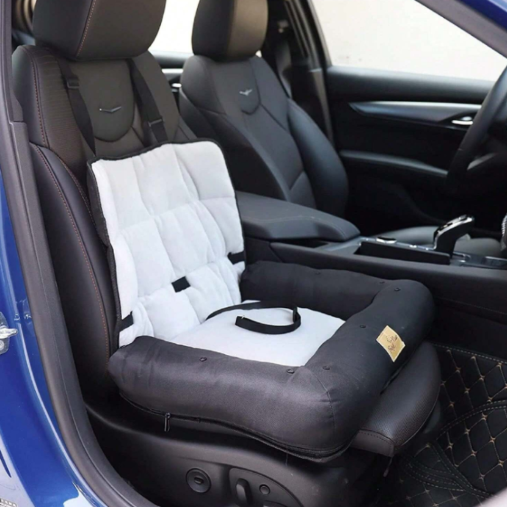 Car Seat Bed Waterproof Pet Cushion Mat with Removable Cover and Safety Belt