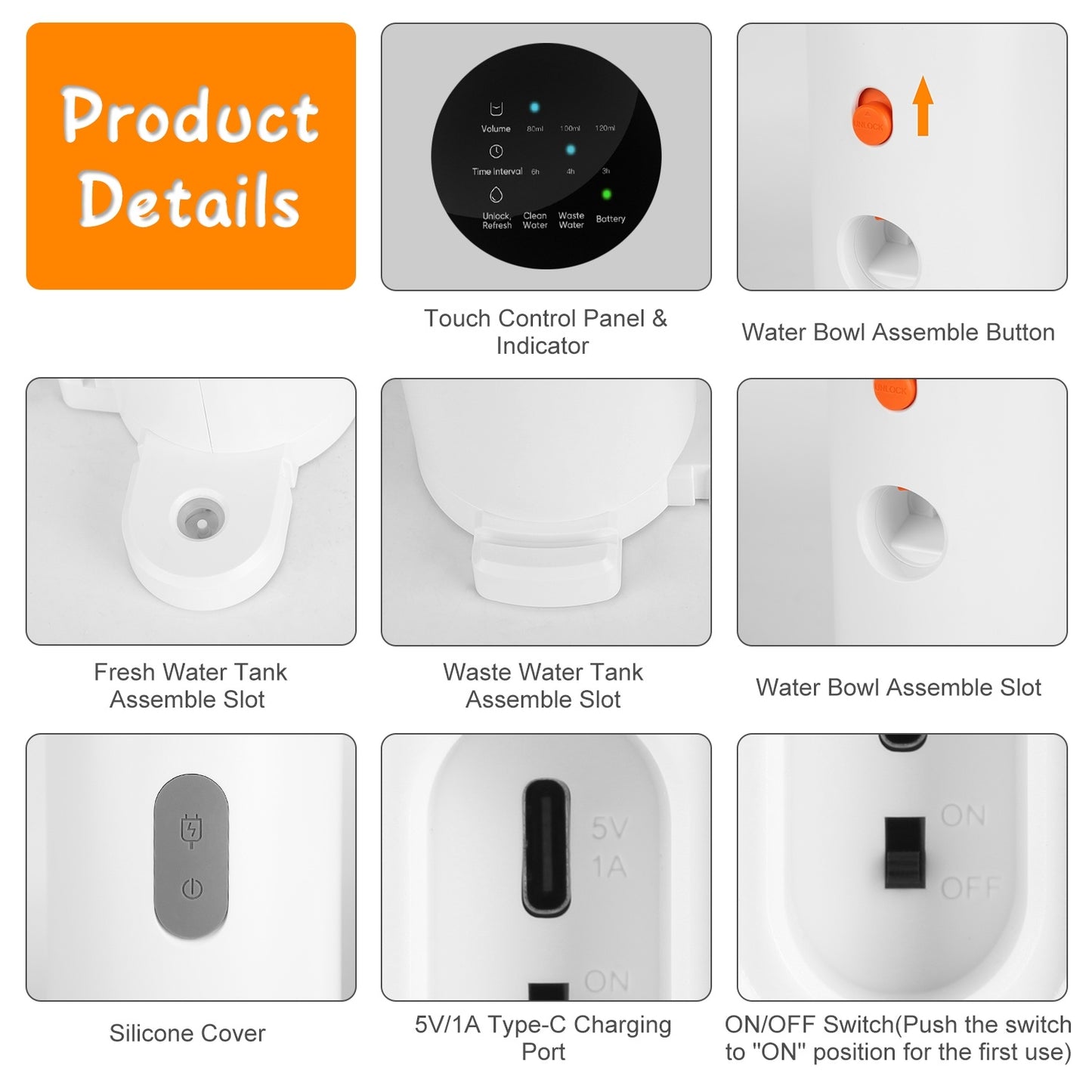 3L Smart Pet Water Fountain – Automatic Self-Refill, Touch Control