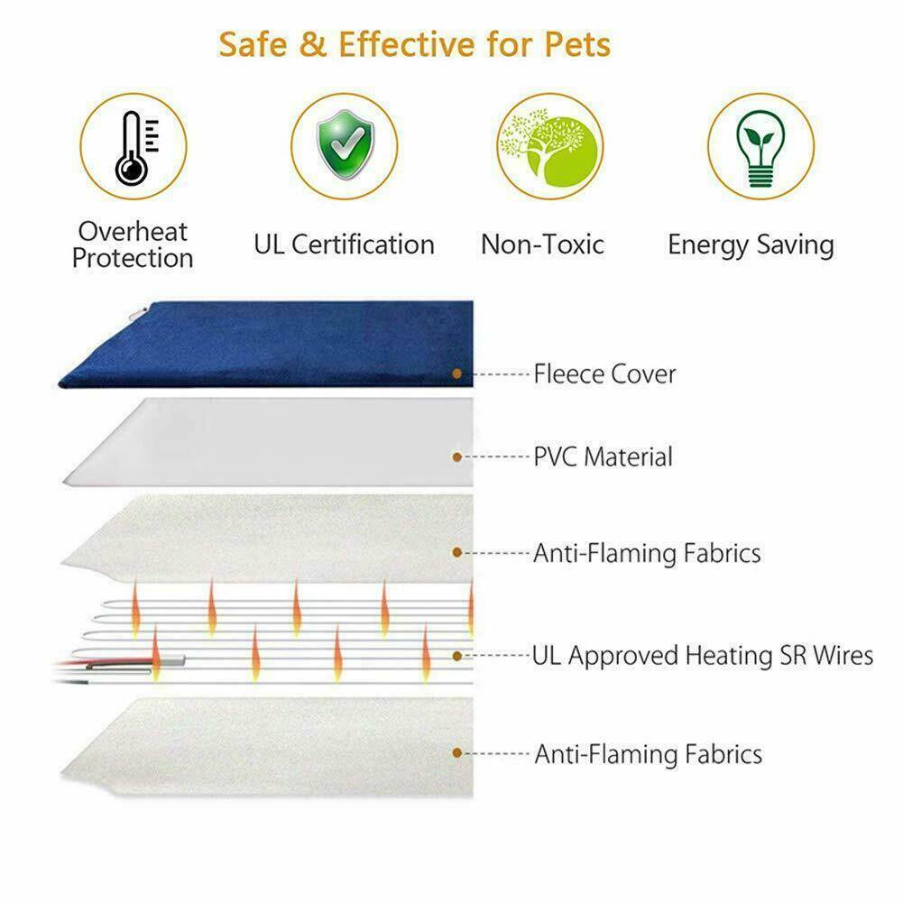 Waterproof Electric Pet Heating Pad – Chew-Resistant Heated Mat for Cats & Dogs