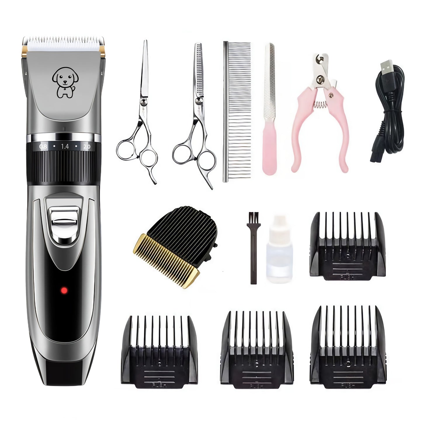 Cordless Electric Pet Grooming Kit – Hair Clipper & Trimmer for Dogs & Cats