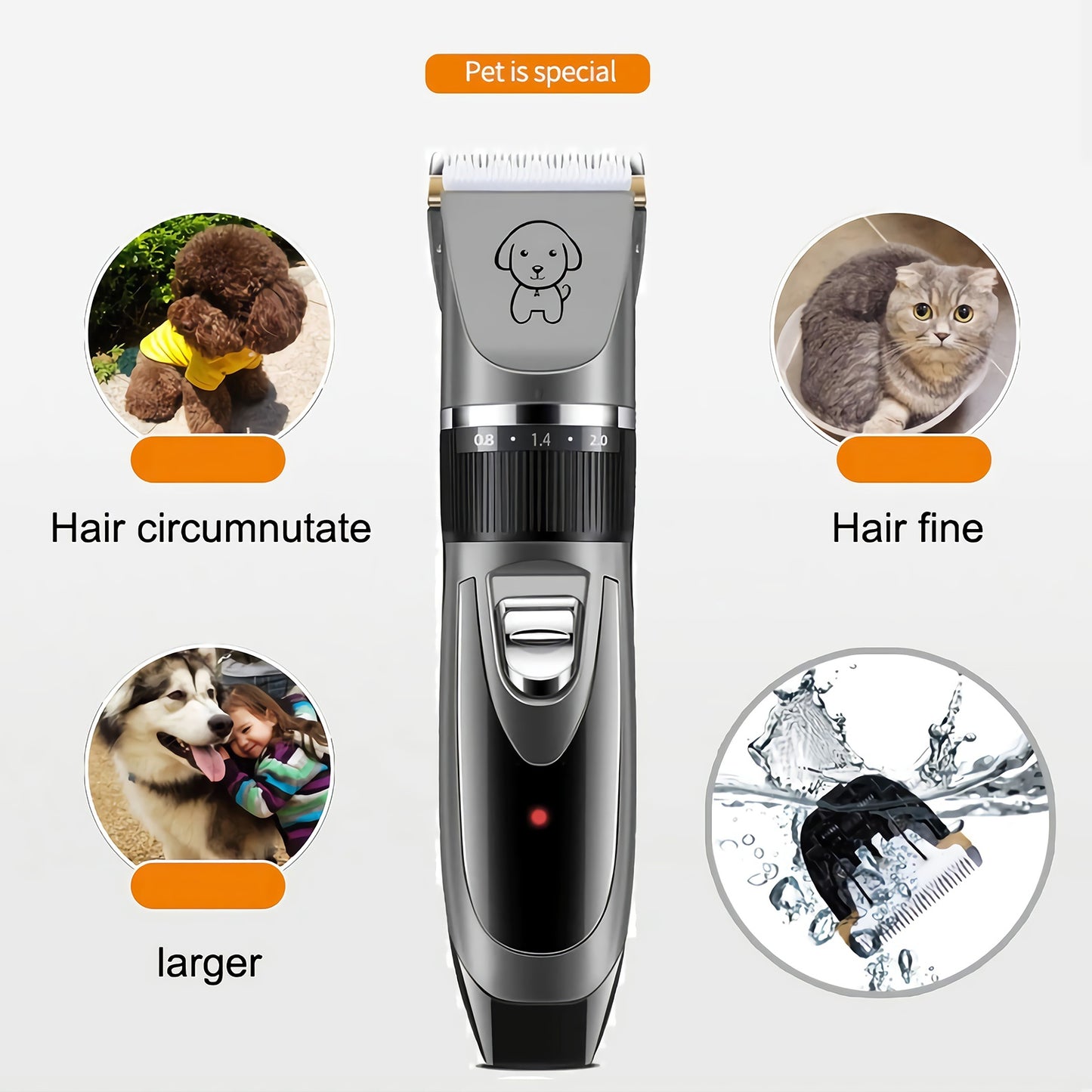 Cordless Electric Pet Grooming Kit – Hair Clipper & Trimmer for Dogs & Cats